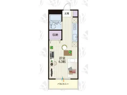 BCASA熊谷IIIRE-BORN(ワンルーム/2階)の間取り写真