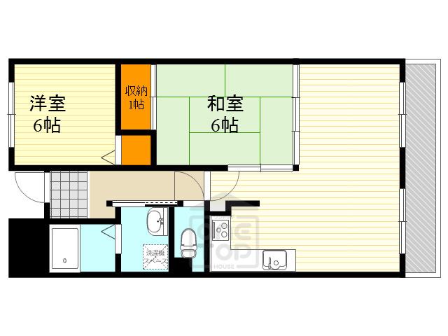 パルティール南が丘(2LDK/4階)の間取り写真