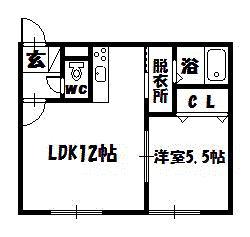 オブジェ5・4(1LDK/1階)の間取り写真