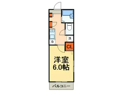 MELDIA京成津田沼(1K/1階)の間取り写真