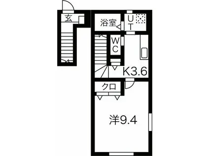 G-CLASS(1K/2階)の間取り写真