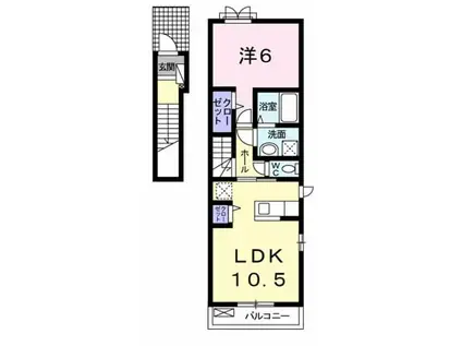 アクティー平針(1LDK/2階)の間取り写真