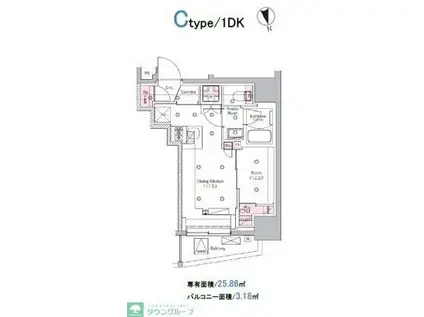 SYFORME ITABASHI III(1DK/7階)の間取り写真