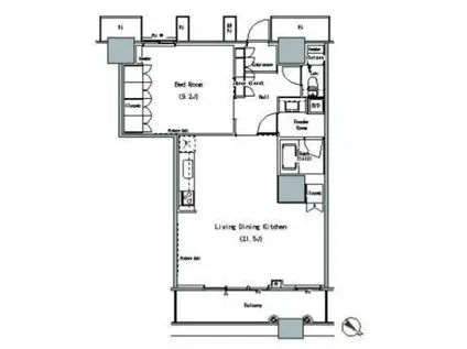 THE TOKYO TOWERS MIDTOWER(1LDK/9階)の間取り写真