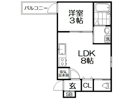 F ASECIA MAGNOLIA(1LDK/3階)の間取り写真