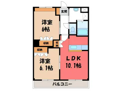 コンフォート レジデンス(2LDK/1階)の間取り写真