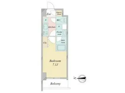 MELIV岐阜駅前(1K/8階)の間取り写真