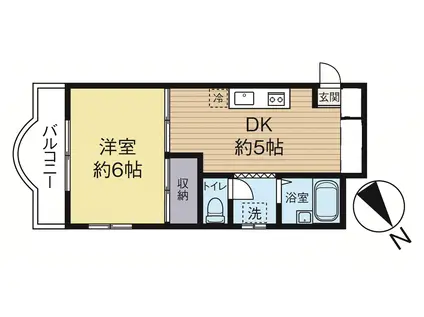 加藤ハイム(1DK/2階)の間取り写真