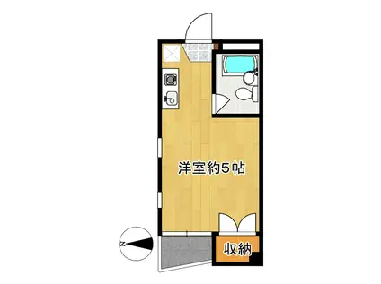 ウェアーハウス(ワンルーム/2階)の間取り写真