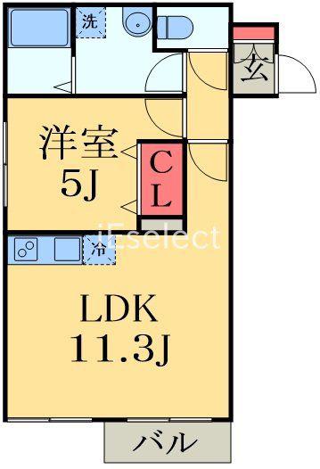 アルプス(1LDK/2階)の間取り写真