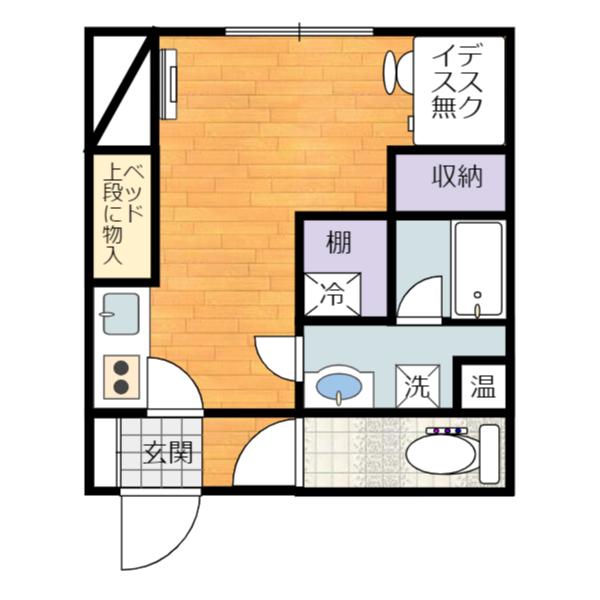 ポラリスV 2階(ワンルーム/2階)の間取り写真