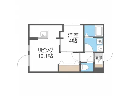 インフィニティ琴似(1LDK/4階)の間取り写真