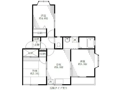 プラザ天神PARTI(3DK/2階)の間取り写真