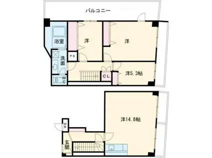 ノベラ海岸通(3LDK/14階)の間取り写真
