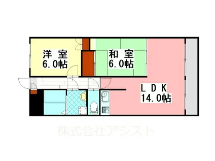 サンヒルズベン(2LDK/3階)の間取り写真