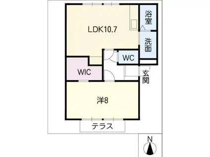 フレグランス柴田(1LDK/1階)の間取り写真