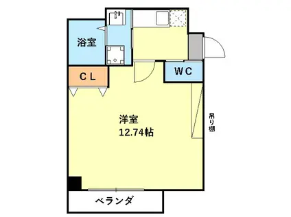 KRCレジデンス二条城北(1K/1階)の間取り写真