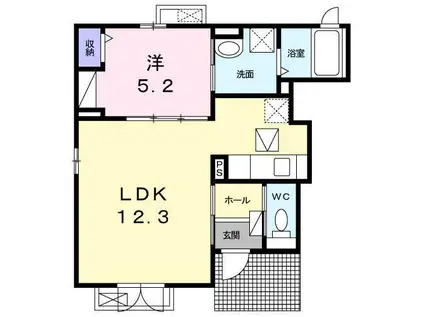 ポライトリー(1LDK/1階)の間取り写真