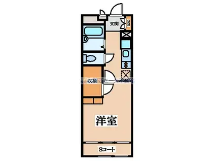 レオパレス千成II(1K/2階)の間取り写真