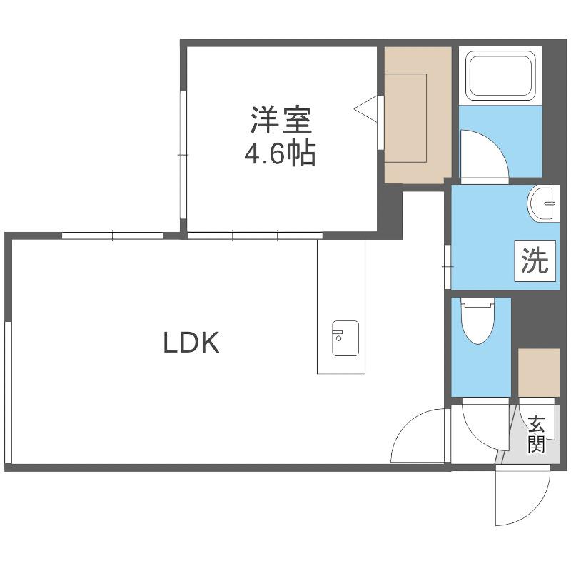 カレラ学園前(1LDK/2階)の間取り写真