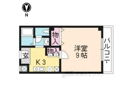 メディナ烏丸(1K/3階)の間取り写真