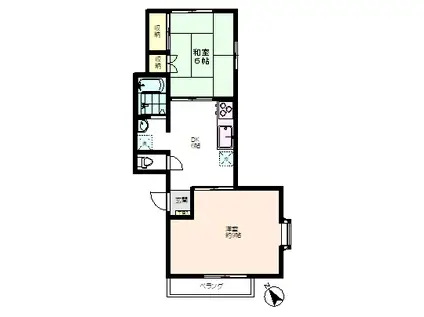 メゾンドウェルテ(2DK/2階)の間取り写真