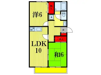 トマトハイツKK(2LDK/1階)の間取り写真