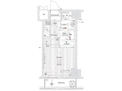 ガーラ・シティ深川森下(1K/7階)の間取り写真