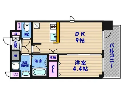 プレサンス大阪城公園ネクサス(1LDK/14階)の間取り写真