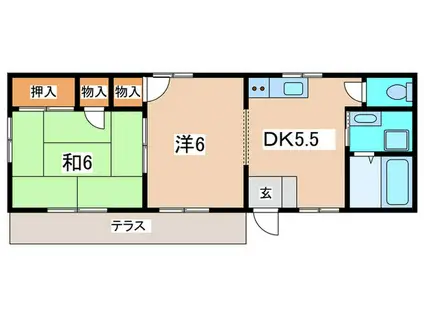 フローラ大久保(2DK/1階)の間取り写真