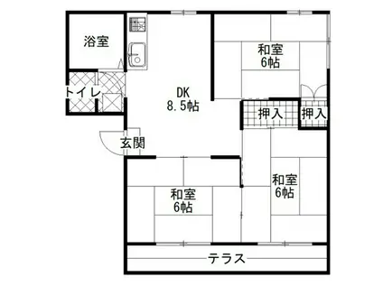 コーポ佐々木(3DK/1階)の間取り写真