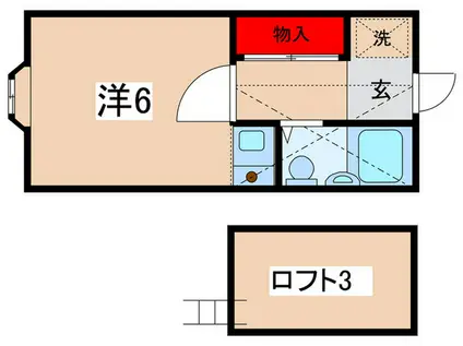 アーバンライフA号棟(ワンルーム/1階)の間取り写真