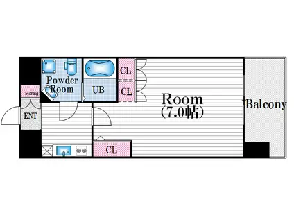 アッシュレジデンス吉野(1K/8階)の間取り写真