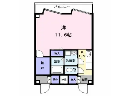 パークアベニューI(1K/3階)の間取り写真