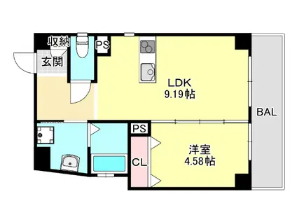 VITA(1LDK/7階)の間取り写真