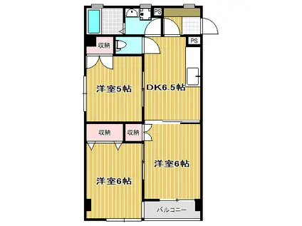 ラフルール(3DK/1階)の間取り写真