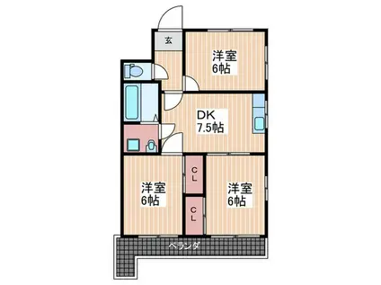 プロスパーコバヤシ(3DK/2階)の間取り写真