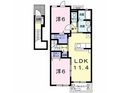メゾンド・アルドールA(2LDK/2階)の間取り写真