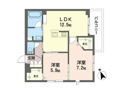 S-PRIME(2LDK/3階)の間取り写真