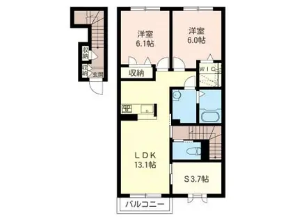 フォレナメゾンA(2SLDK/2階)の間取り写真