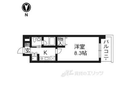 ベラジオ烏丸三条(1K/3階)の間取り写真