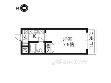 チコーベルメゾン札ノ辻Ⅰ(1K/4階)の間取り写真