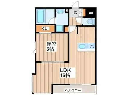 LUANA AIR RESIDENCE五橋(1LDK/3階)の間取り写真