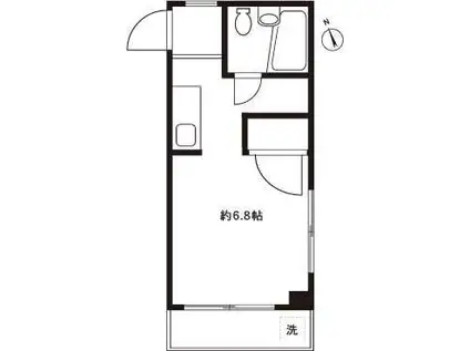 DRホームズ北町(ワンルーム/2階)の間取り写真