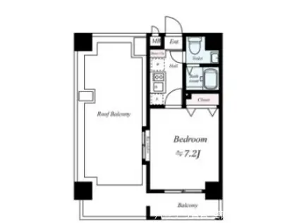 エンクレスト六本松(1K/9階)の間取り写真