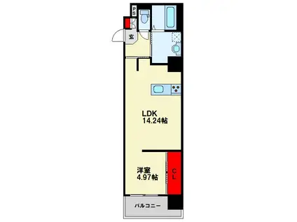 LEGEND KUROSAKI(1LDK/10階)の間取り写真