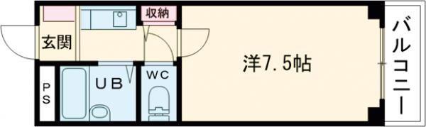 エスポワール新金岡(1K/3階)の間取り写真