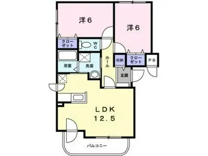 スフィア伏見(2LDK/3階)の間取り写真