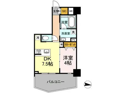 ラ・ベレッツァ フェリオ(1DK/5階)の間取り写真