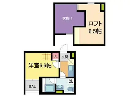 MAISON DE AURORE西宮(1K/2階)の間取り写真